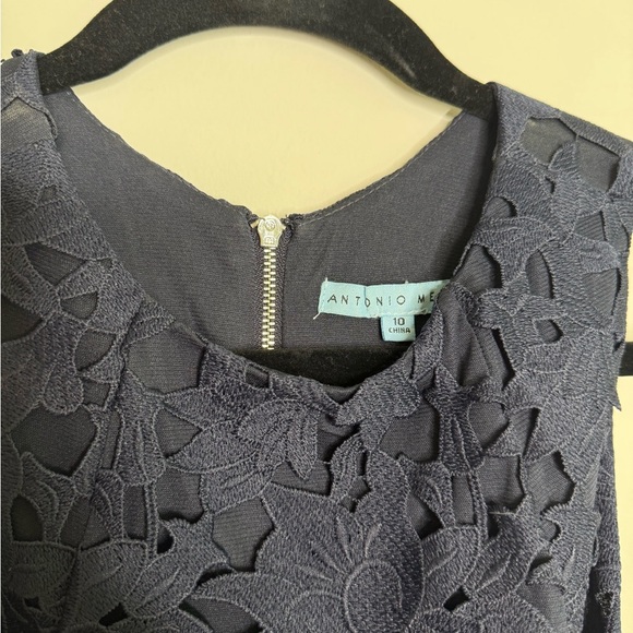 ANTONIO MELANI Midnight Blue Lace Midi Dress - Picture 4 of 7